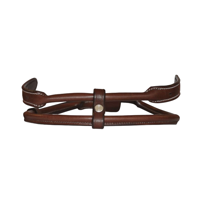 Flags &amp; Cup - Brown round leather noseband center