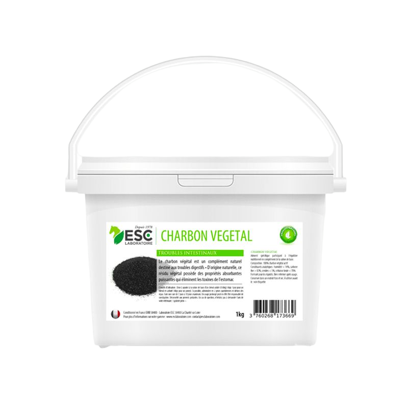 ESC Laboratoire - Complément alimentaire charbon végétal confort intestinal cheval 1 kg | - Ohlala