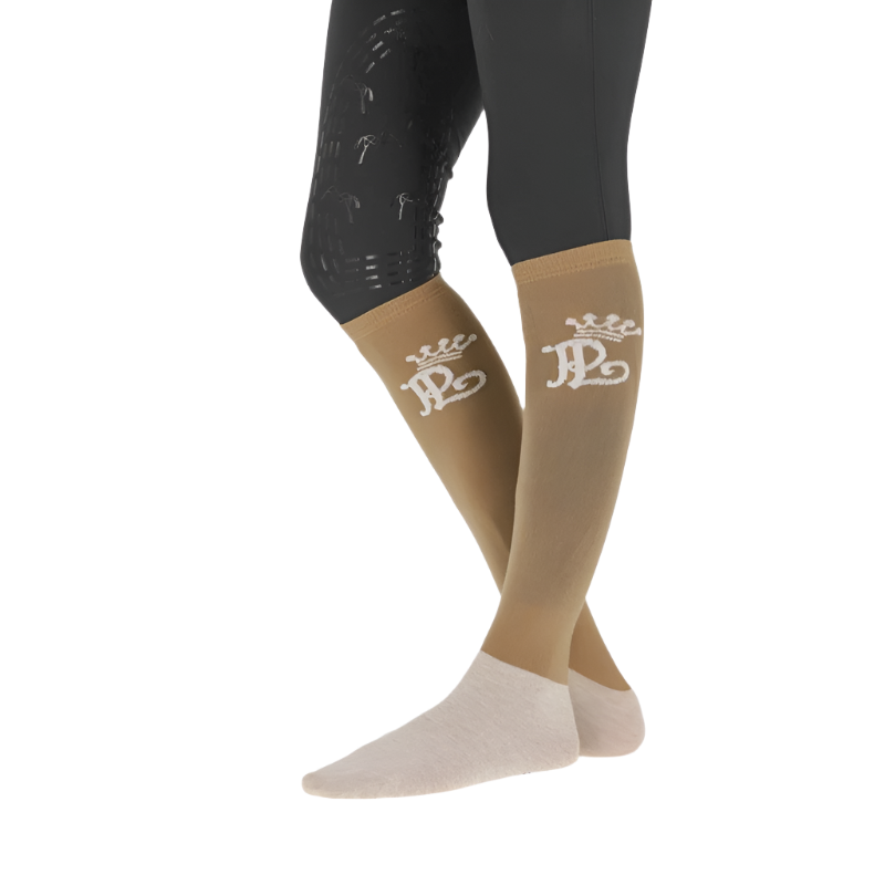 Pénélope Store - Taupe/cream competition riding socks (x2)