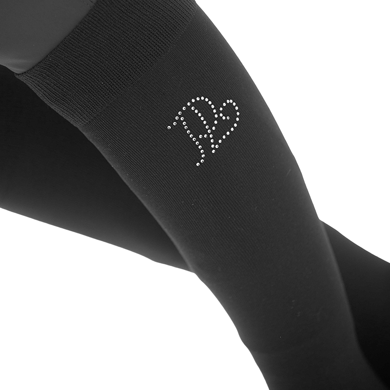 Pénélope - Chaussette d'équitation Luxe Strass noir | - Ohlala