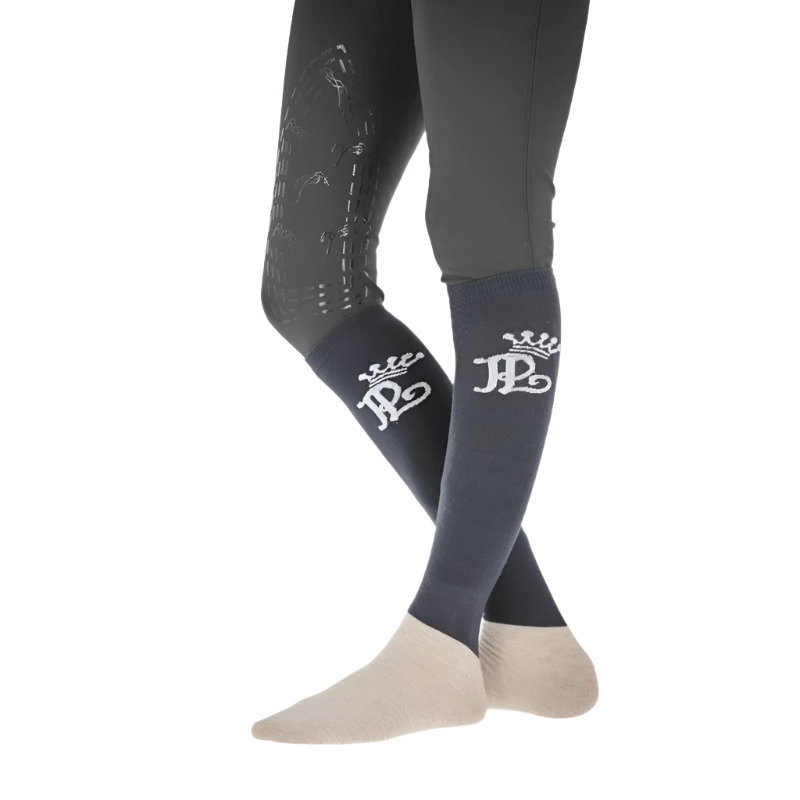 Pénélope Store - Grey/cream competition riding socks (x2)