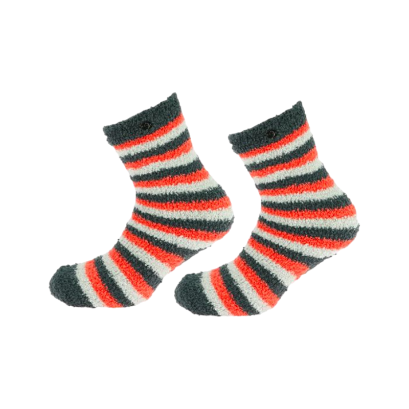 Equithème - Dark grey/coral/grey/white chenille socks (x1)