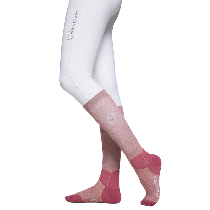 Samshield - Chaussettes d'équitation Balzane Glitter light blush | - Ohlala