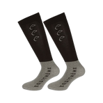 Equithème - Chaussettes d'équitation Compet noir/gris (x2) | - Ohlala