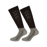 Equithème - Chaussettes d'équitation Compet noir/gris (x2)