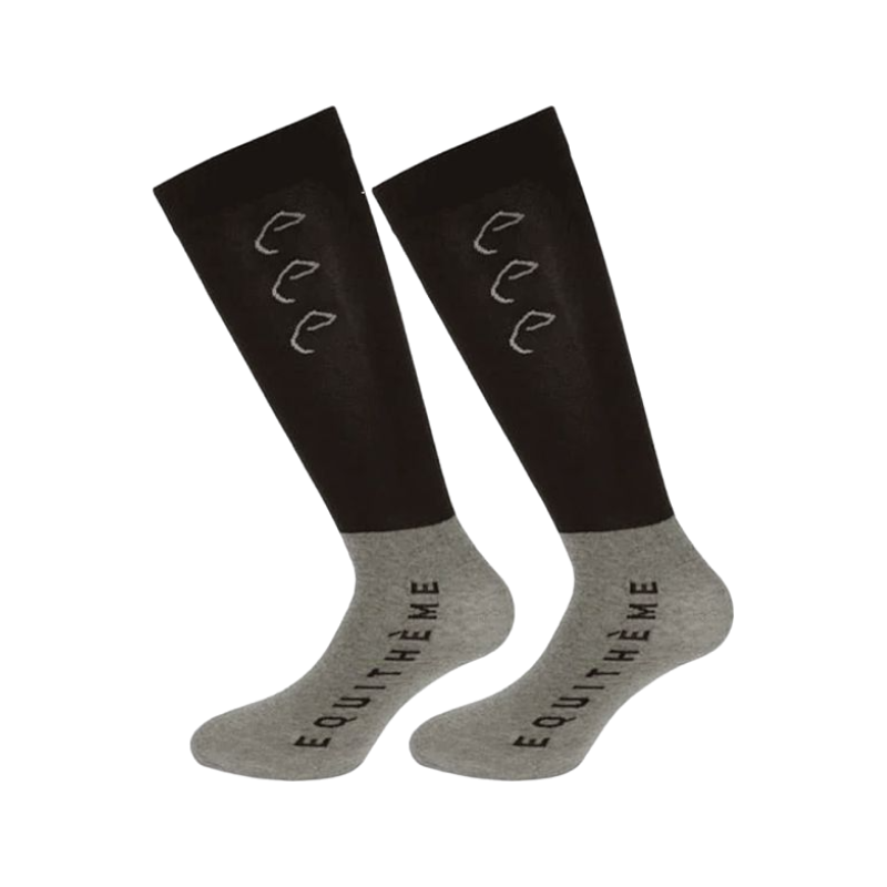 Equithème - Compet black/grey riding socks (x2)