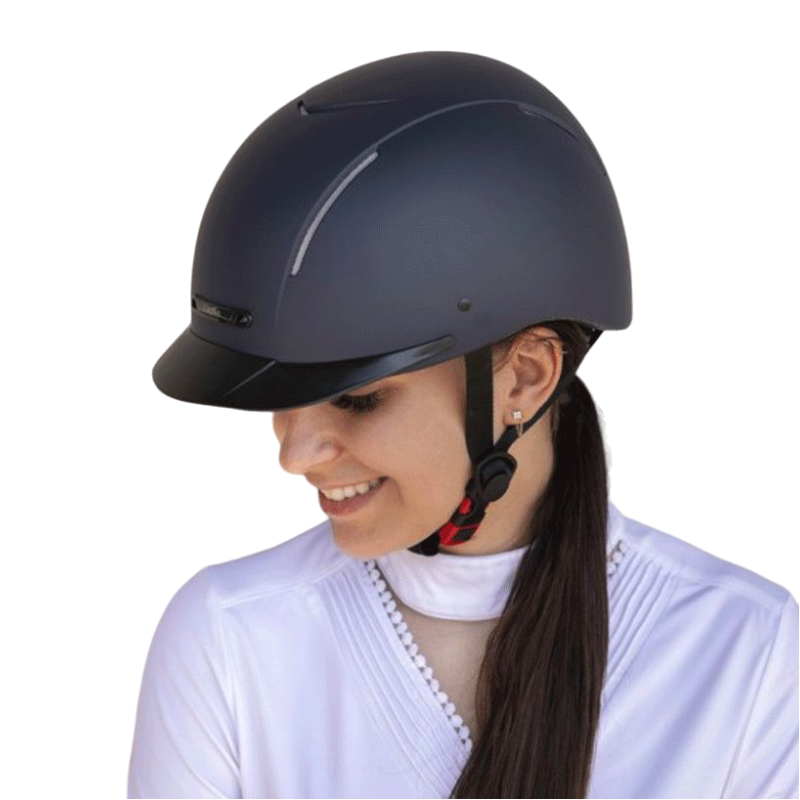 Choplin - Casque d'équitation plume mat marine | - Ohlala