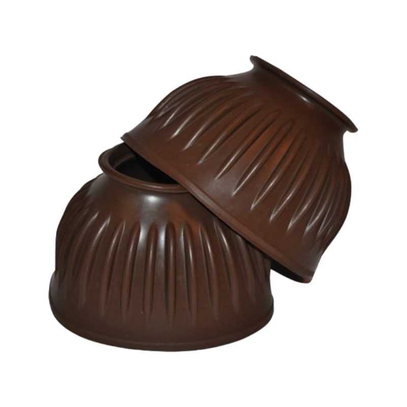 Privilège Equitation - Brown ribbed rubber bells 