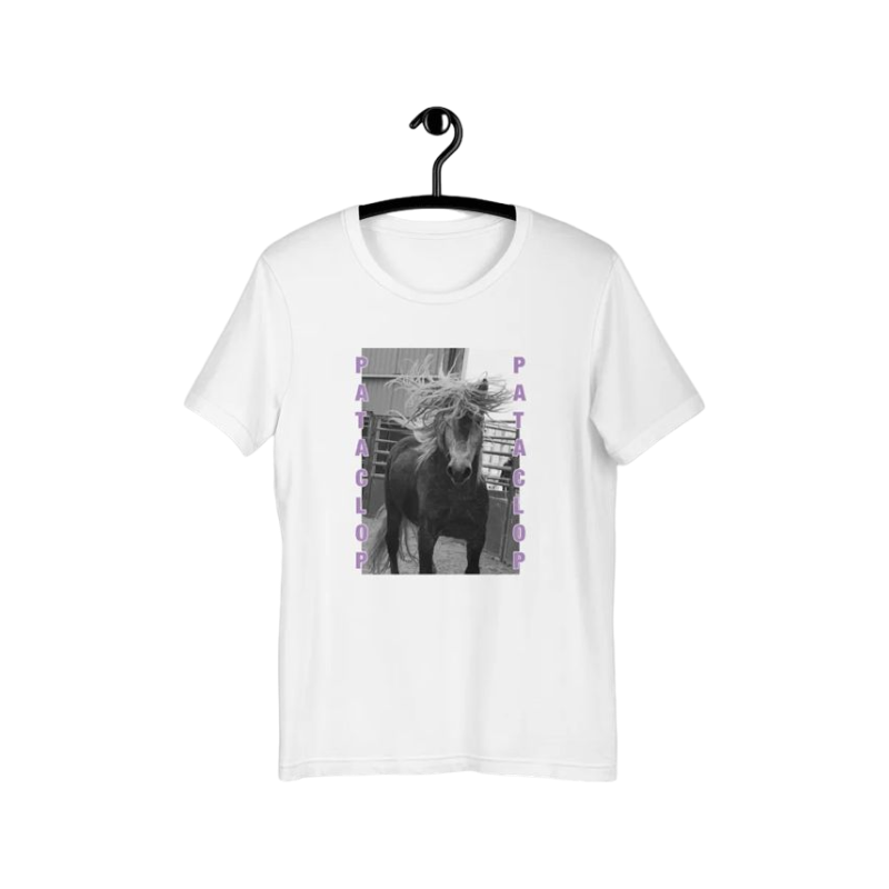 Collection Equine - T-shirt manches courtes Pataclop Violet blanc | - Ohlala