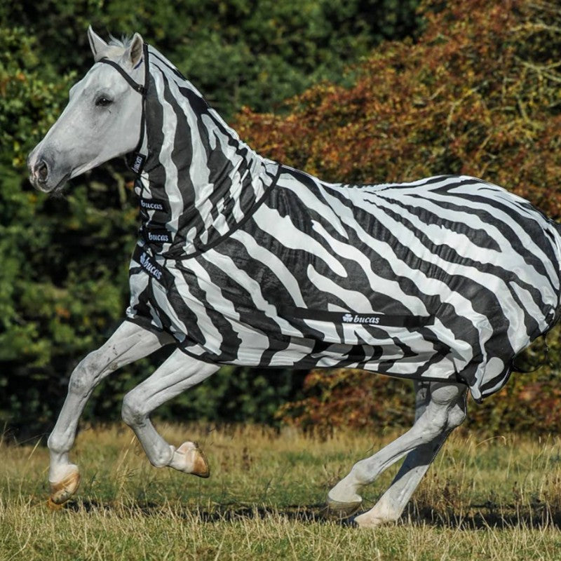 Bucas - Couverture anti-mouches Buzz-Off Zebra Full Neck zèbre | - Ohlala