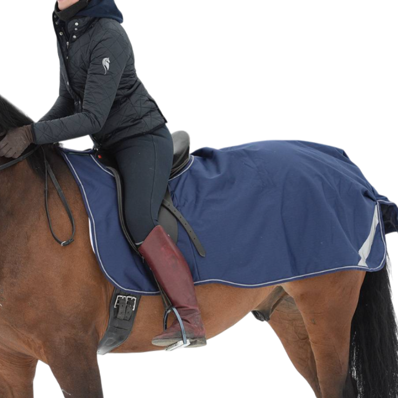 Bucas - Coprigrupe Riding Rug blu marino/silver 50g | - Ohlala