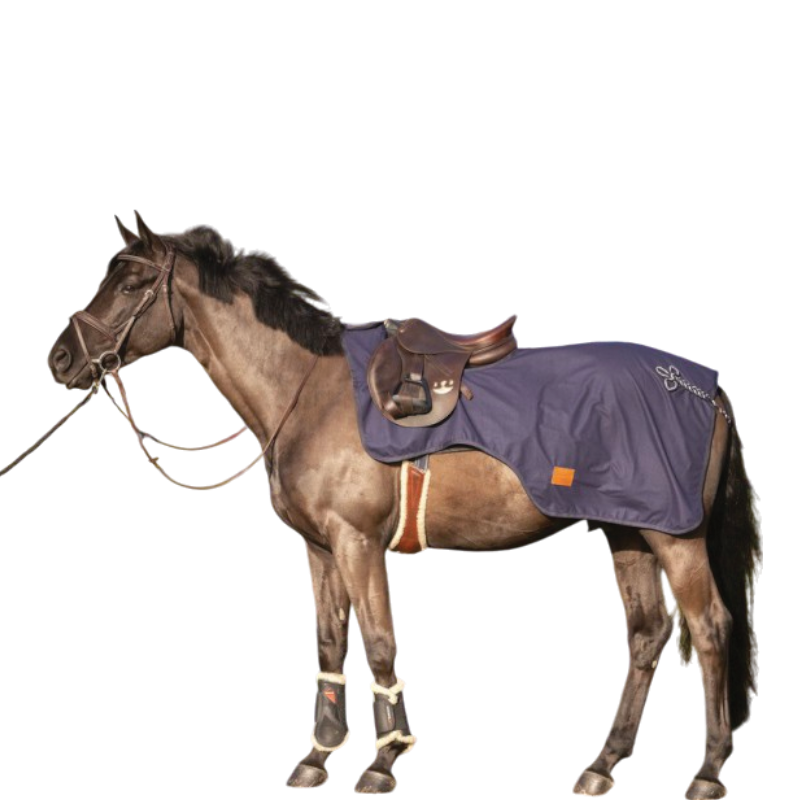 Paddock Sports - Water-repellent kidney cover with navy fleece lining 