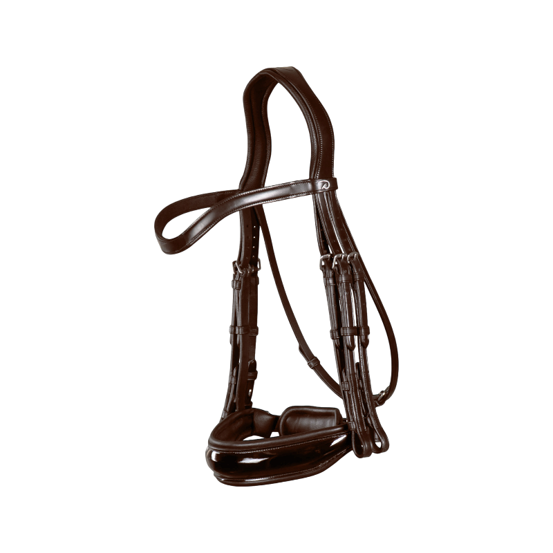 Dyon - Wide patent leather noseband New English collection brown 