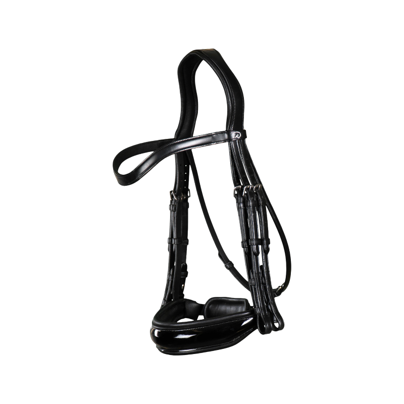 Dyon - Wide patent leather noseband bridle New English collection black 