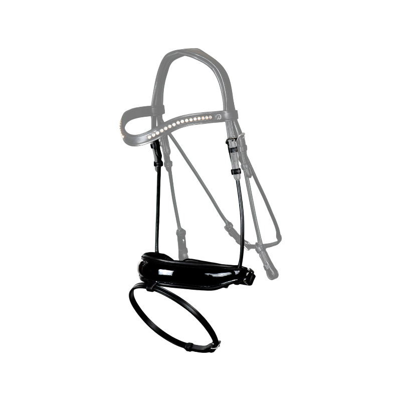 Dyon - Wide combined pull-back bridle shiny New English collection black 