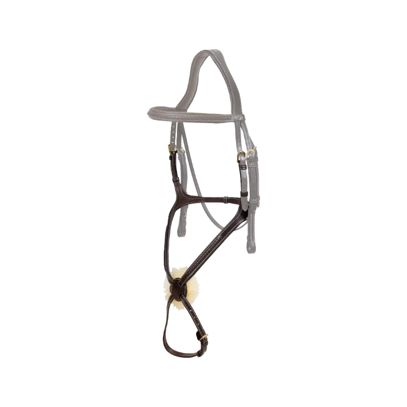 Dyon - Muserolle tressée en forme de 8 D Collection marron | - Ohlala