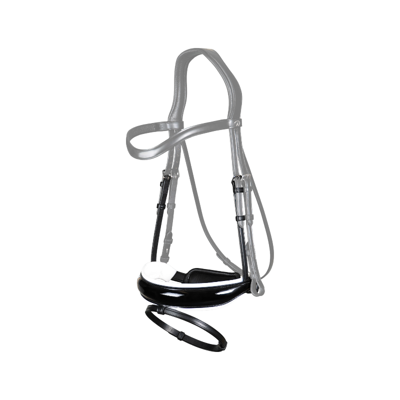 Dyon - Glossy noseband with white padding Pull-back New English collection black 