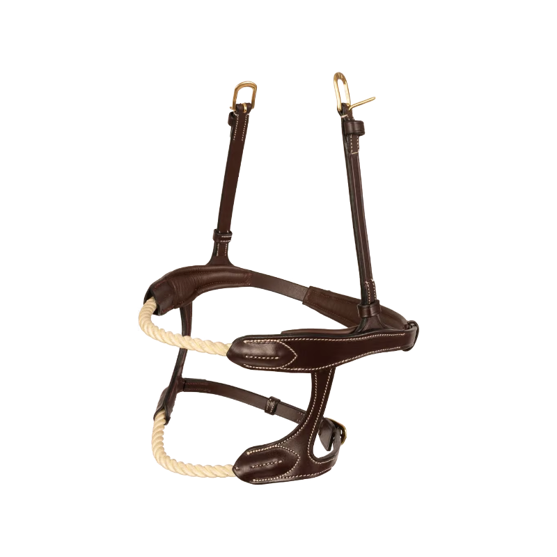 Dyon - Double muserolle corde Dy'on Collection marron