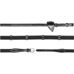 Dyon - Stoffen teugels 5/8 met 9 stoppers US Collection zwart | - Ohlala