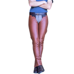 Cognac leather long chaps | - Ohlala