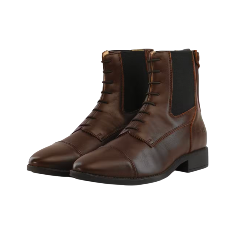 Dyon - Brown leather lace-up riding boots 