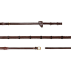 Dyon - Howlett Half Rubber Reins with 7 Stops D Collection Brown | - Ohlala