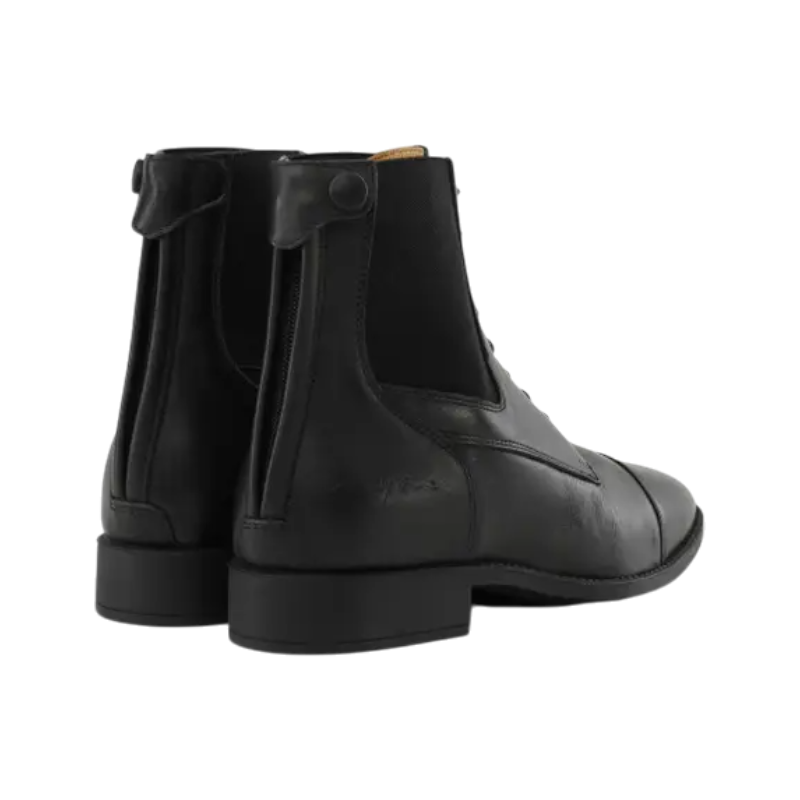 Dyon - Black lace-up leather riding boots 