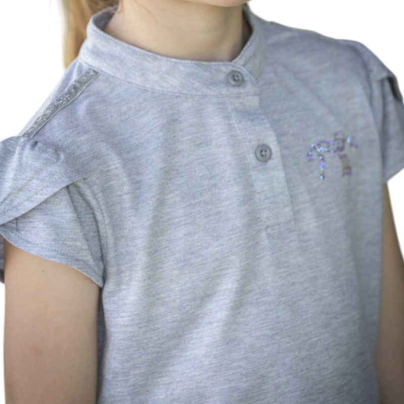 Eden by Pénélope - Short-sleeved children's polo Julieta gray 