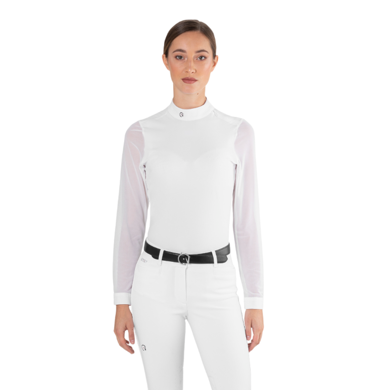 Ego7 - Polo de concours manches longues femme Rita blanc | - Ohlala