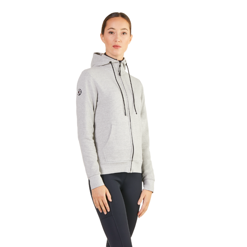 Ego7 - Veste manches longues avec capuche femme Z0W Sweatshirt melange grey | - Ohlala