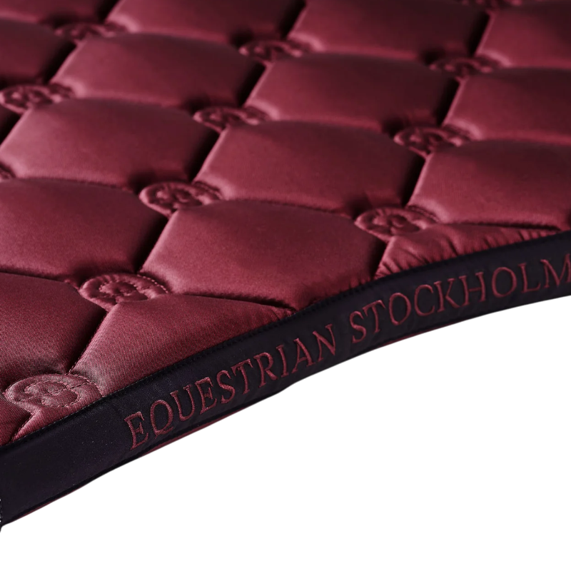 Equestrian Stockholm - Modern Twill Luxe dark red dressage saddle pad 