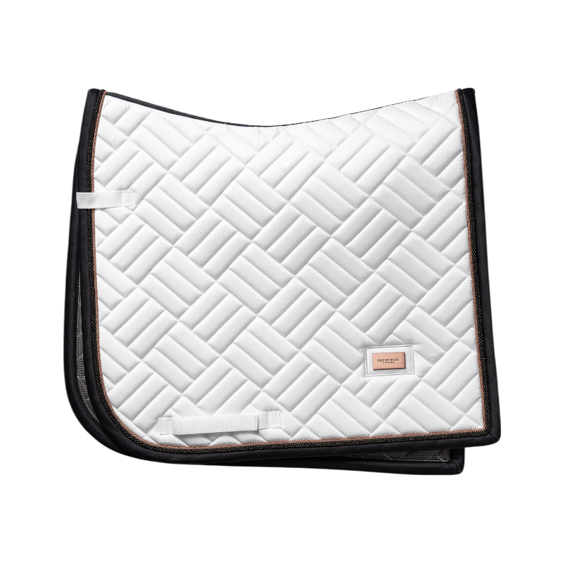 Equestrian Stockholm - Tapis de dressage Modern Dark Ocean blanc/ marine