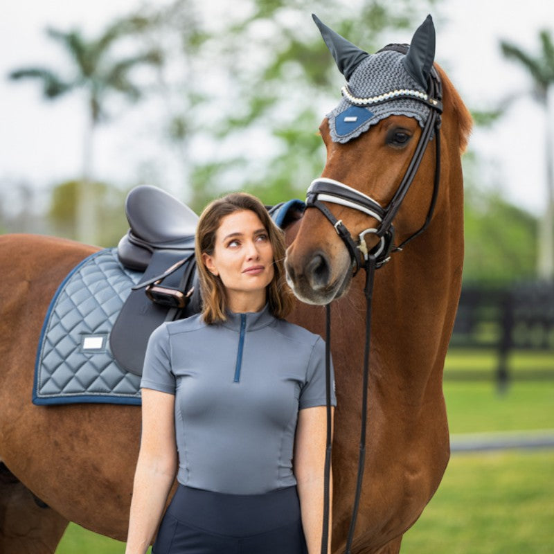 Equestrian Stockholm - Tapis de dressage Metallic Blue bleu