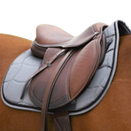 Equithème - Tapis de selle Satin gris | - Ohlala