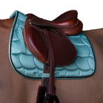 Equithème - Tapis de selle Satin gris bleu | - Ohlala