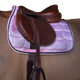 Equithème - Tapis de selle Satin rose clair | - Ohlala