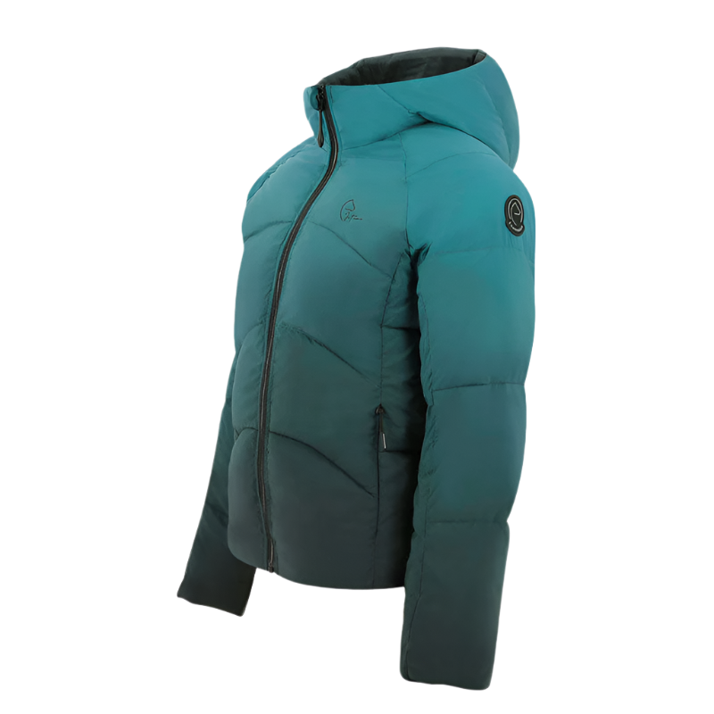 Equithème - Junior long-sleeved quilted jacket Laura turquoise