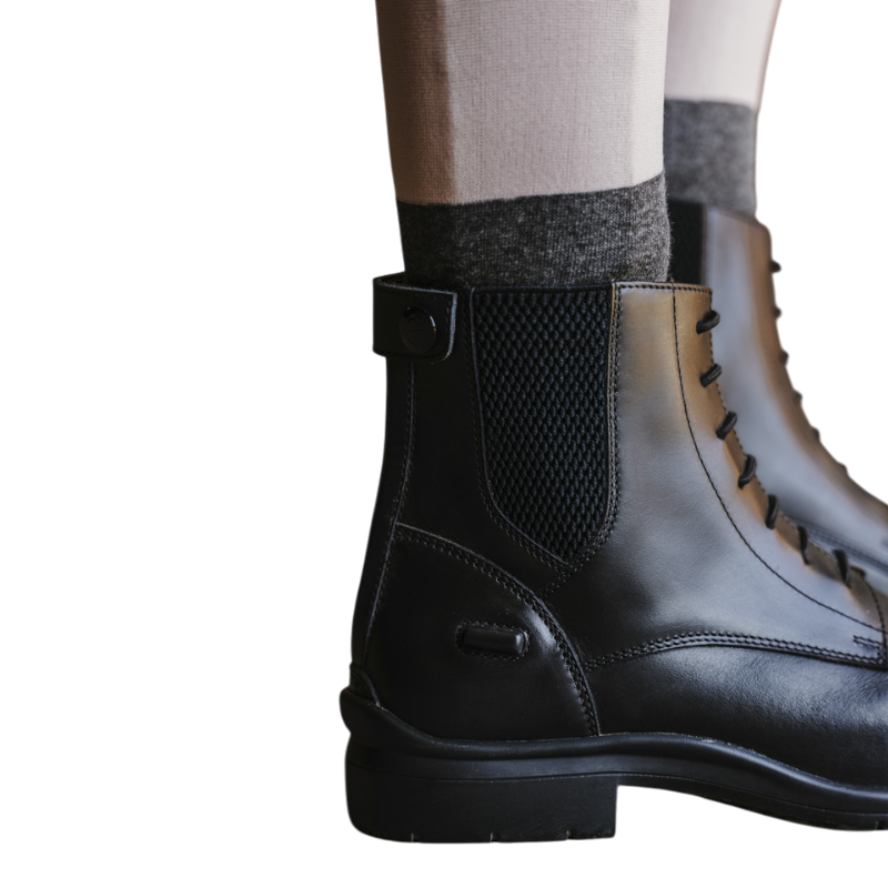 Equithème - Sporty black lace-up riding boots 