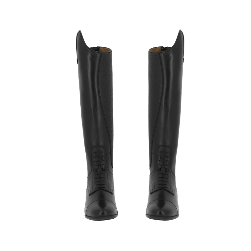 Equithème - Bottes d'équitation en cuir à lacets noir
