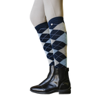 Equithème - Chaussettes d'équitation Argyle marine/ bleu ciel | - Ohlala