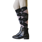 Equithème - Chaussettes d'équitation Argyle noir/ vieux rose | - Ohlala