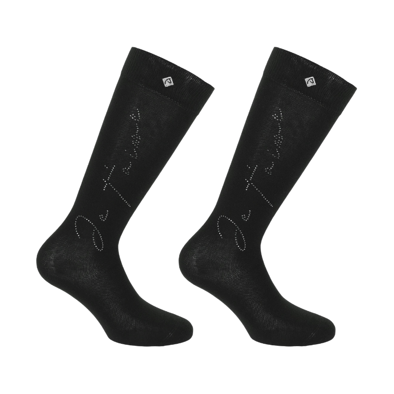 Equithème - Cassis equestrian socks I love you black (x1) 