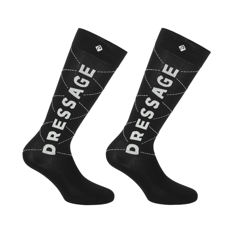 Equithème - Serpentine dressage riding socks black (x1) 