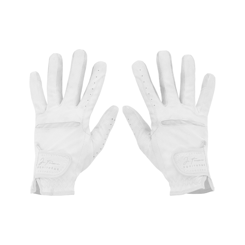 Equithème - Gants d'équitation Je t'aime Strass blanc