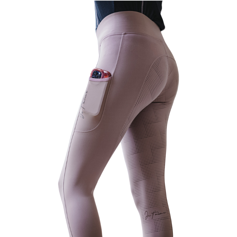 Equithème - Legging Je t'aime femme Flora vieux rose