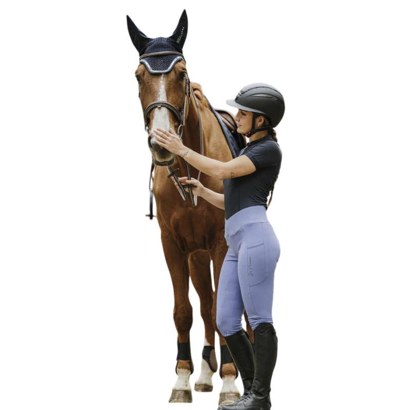 Equithème - Women's equestrian leggings Flora I love you purple 