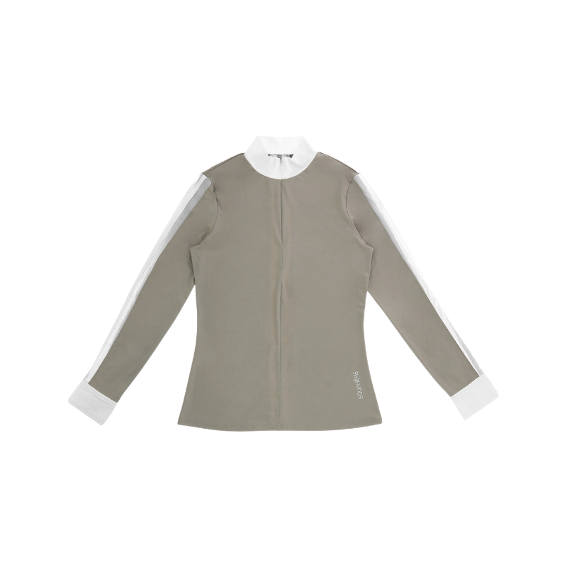 Equithème - Women's long sleeve polo Estoril taupe 