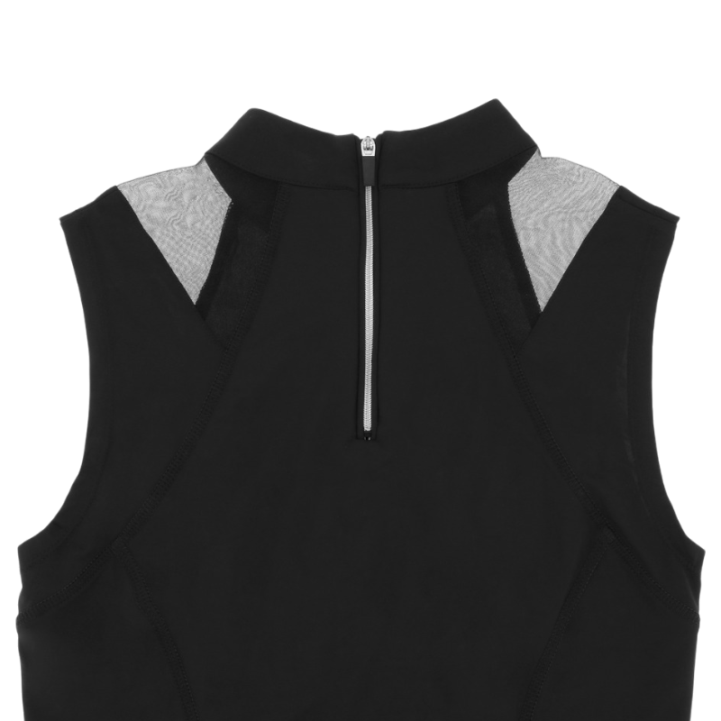 Equithème - Women's sleeveless polo Alba I love you black 