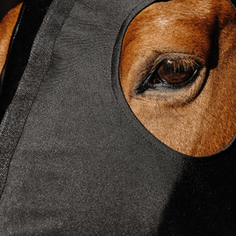 Equithème - Full neck protection in black fleece 
