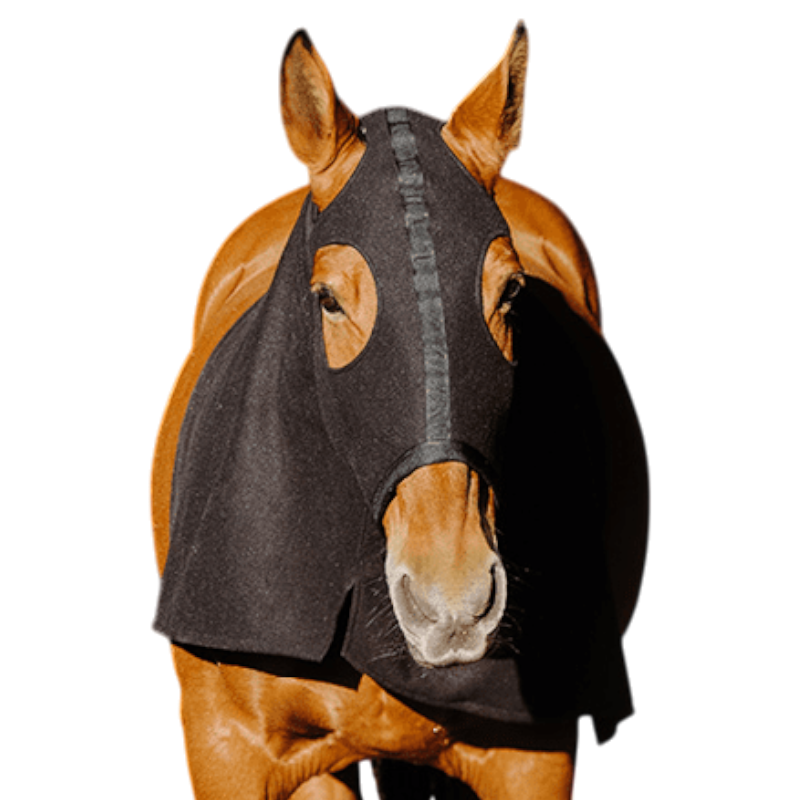 Equithème - Full neck protection in black fleece 
